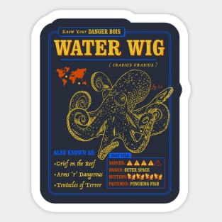 Funny Octopus Fact File - Water Wig Sticker